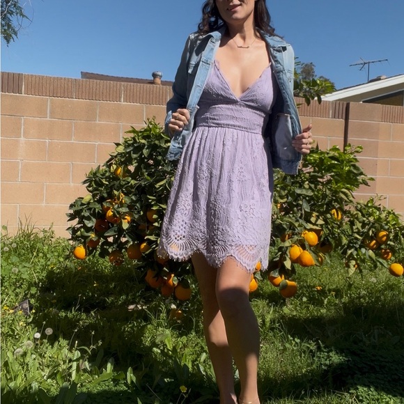 Lavender Lace Women Dress - Picture 5 of 8